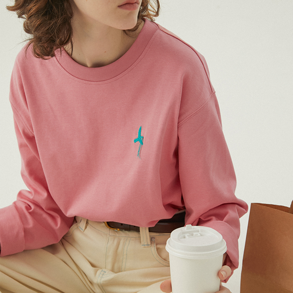 クルーネックプリントロングTシャツ Z00441