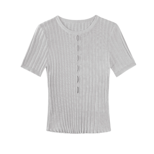 【2color】カットアウトスリムニットトップ《Z01009》