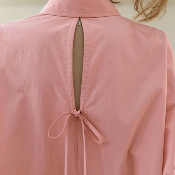 【3color】POLOカラーオーバーサイズ純綿シャツ《Z00883》