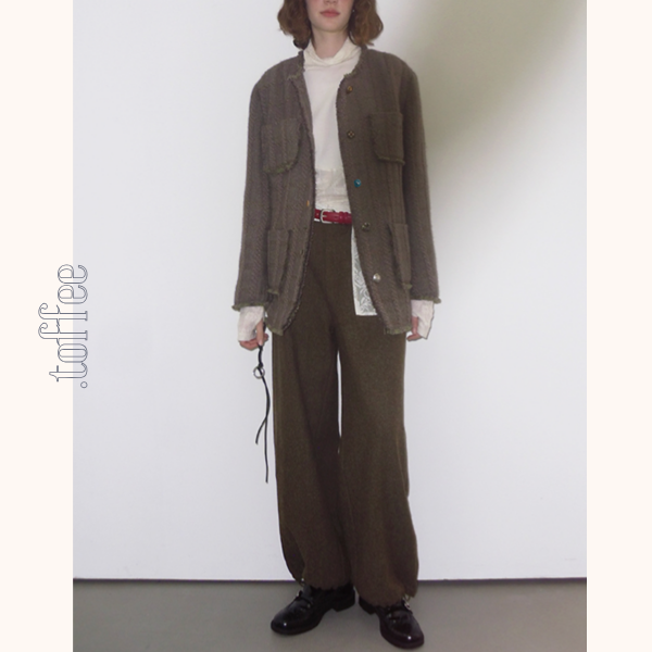 レースパッチワークウールパンツ 《Z00637》