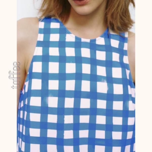 チェック切り替えバルーンワンピース Z00412