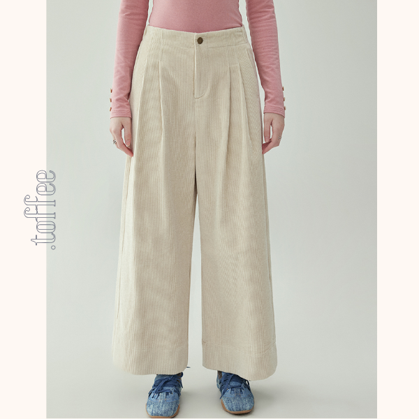 【2color】コーデュロイハイウエストワイドパンツ 《Z00734》