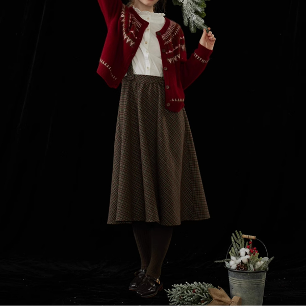 チェックサスペンダースカート Z00151