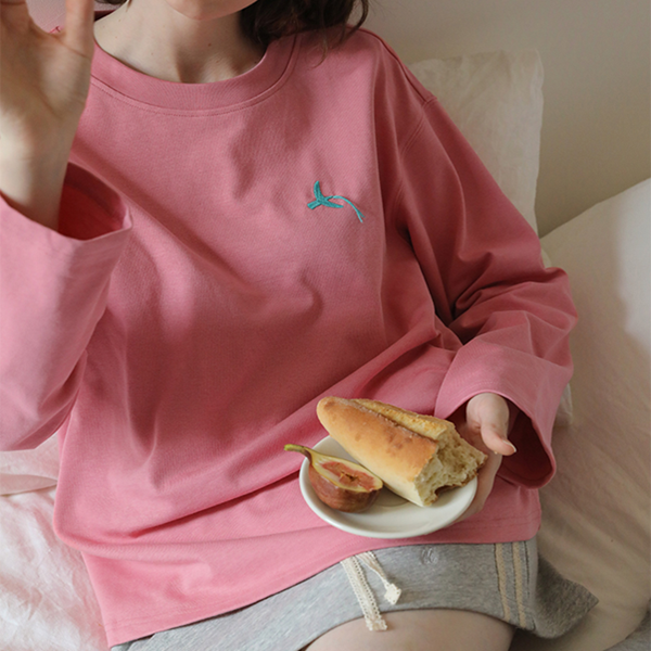 クルーネックプリントロングTシャツ Z00441