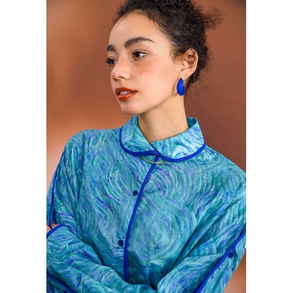 ゴッホ 自画像プリントブラウス C0126