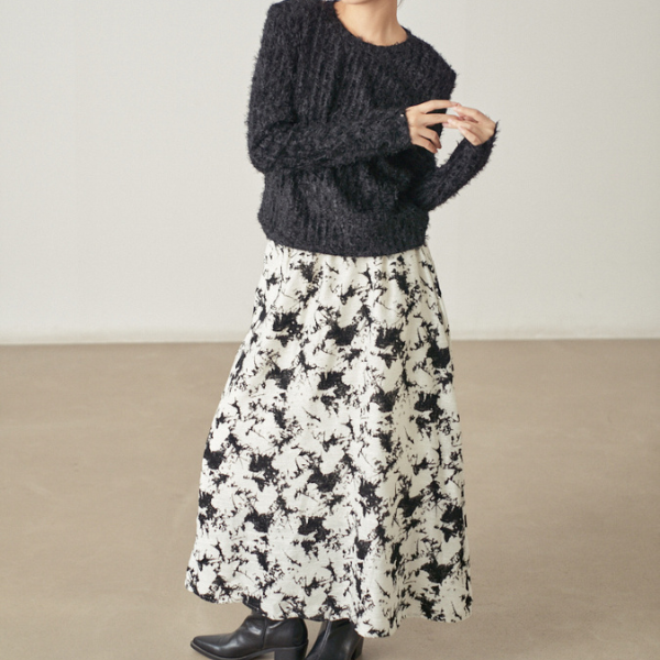 【2color】 レースフリンジ スリムフィットトップス X-433