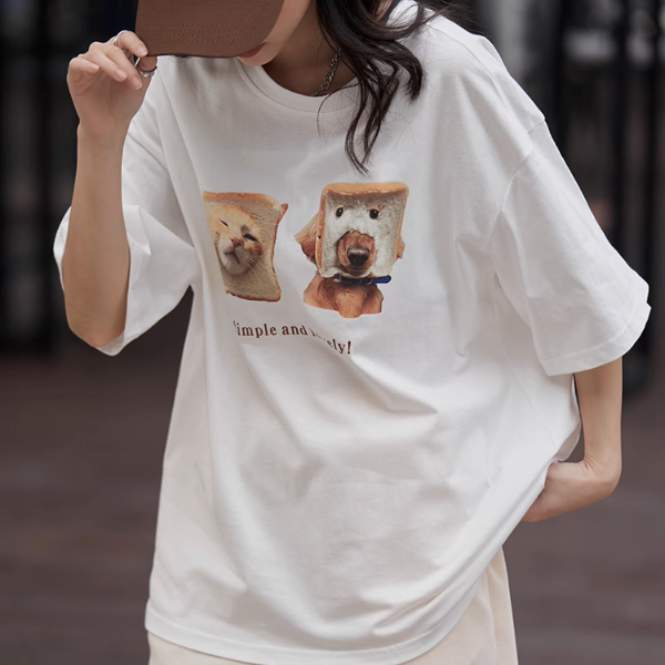 【6color】アニマルプリントオーバーサイズTシャツ《Z00990》