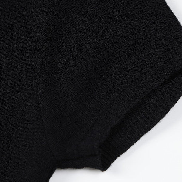 【4color】リボン半袖ニットトップ Z00285