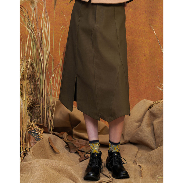 【2color】イレヘムスリットスカート w-026