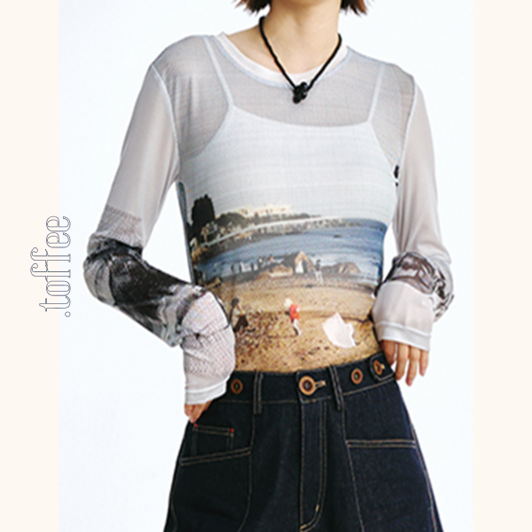 【3pattern】シースループリントロングTシャツ Z00414