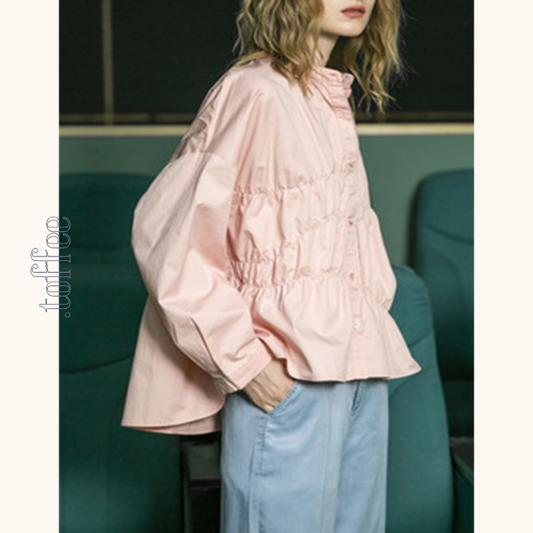 【2color】コットンペプラムブラウス Z00479