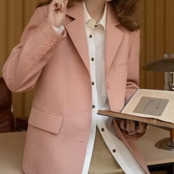 パウダーピンクベーシックジャケット X-049