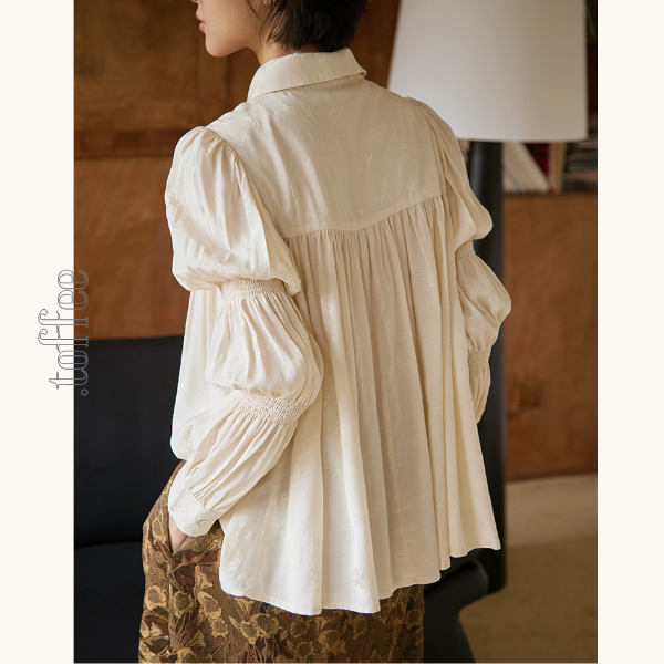 パフスリーブジャガードブラウス 《Z00808》