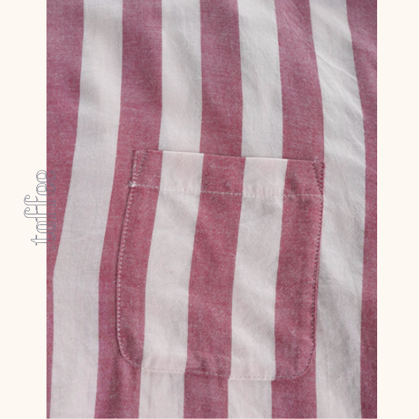 【2color】ストライプ柄フリル装飾シャツ《Z00894》