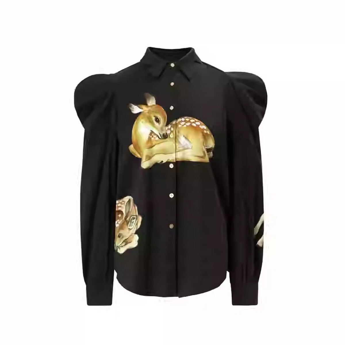 【2color】月明かりのバンビが踊る:オリエンタルな世界へ誘うブラウス C0185