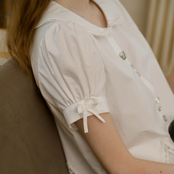 レーズヘムブラウス&フローラルレースミモレ丈スカートセットアップ《Z00896》