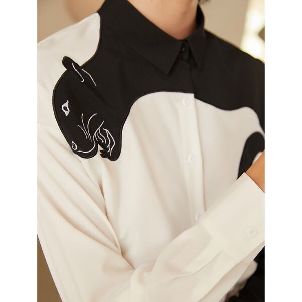 レオパード刺繍ブラウス C0060