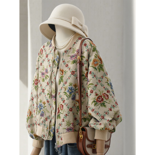 ゴブラン織りジップアップブルゾン Z00091