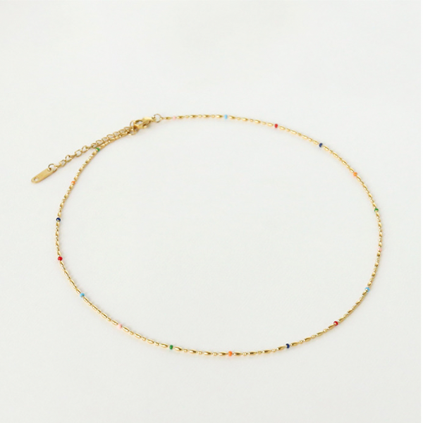 エナメルカラーゴールドネックレス X-167