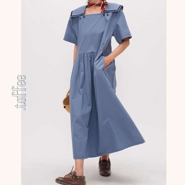 スクエアカラーオーバーサイズマキシワンピース《Z00940》