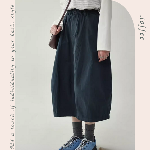 【2color】ワイドレッグコットンミディスカート Z00250