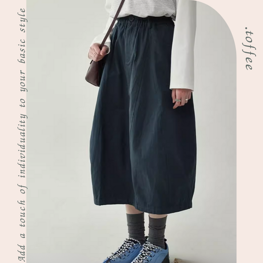 【2color】ワイドレッグコットンミディスカート Z00250