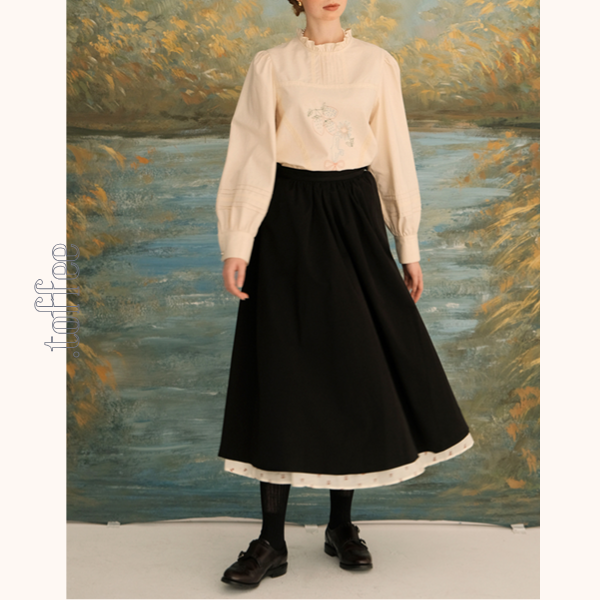 レイヤード花柄フレアスカート  《Z00705》