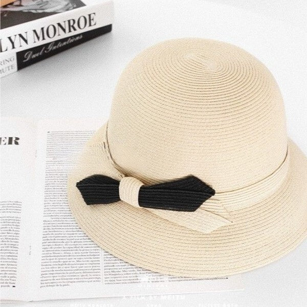 【2color】バイカラーリボンストローハット Z00381