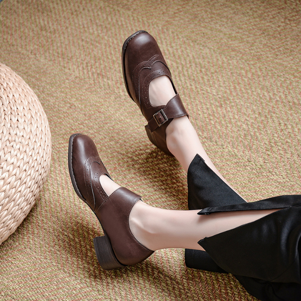 【2color】アッパーベルトレトロレザーシューズ AU-161