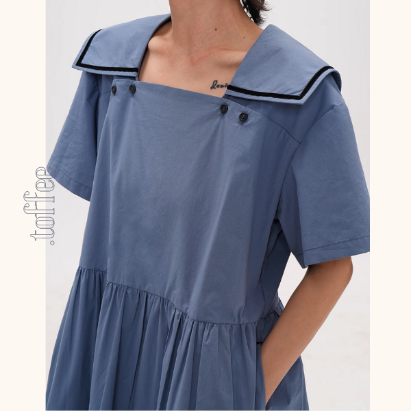 スクエアカラーオーバーサイズマキシワンピース《Z00940》