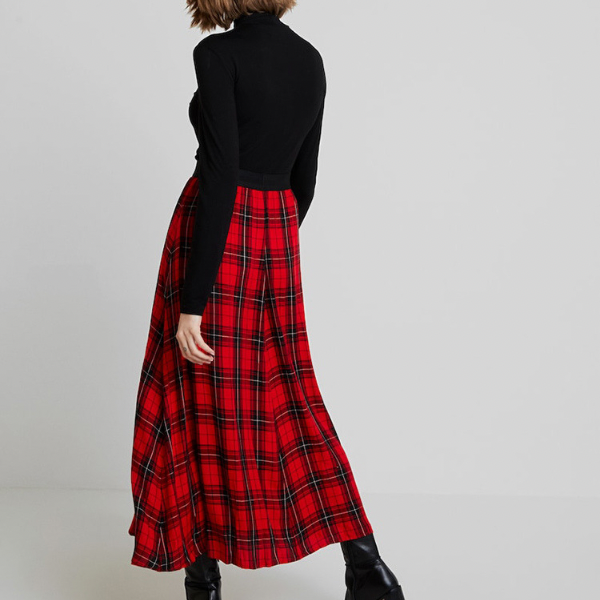 【2color】ブラックスチュアートロングスカート X-267