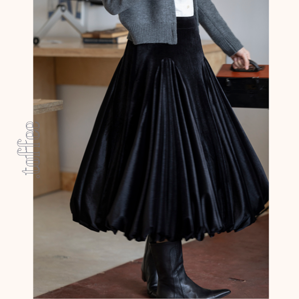 ミモレ丈プリーツアンブレラスカート 《Z00646》