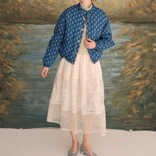 シアーレースミモレ丈スカート 《Z00619》