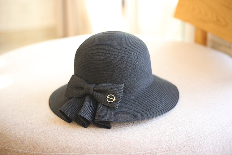 【3color】プリーツが入ったストローハット