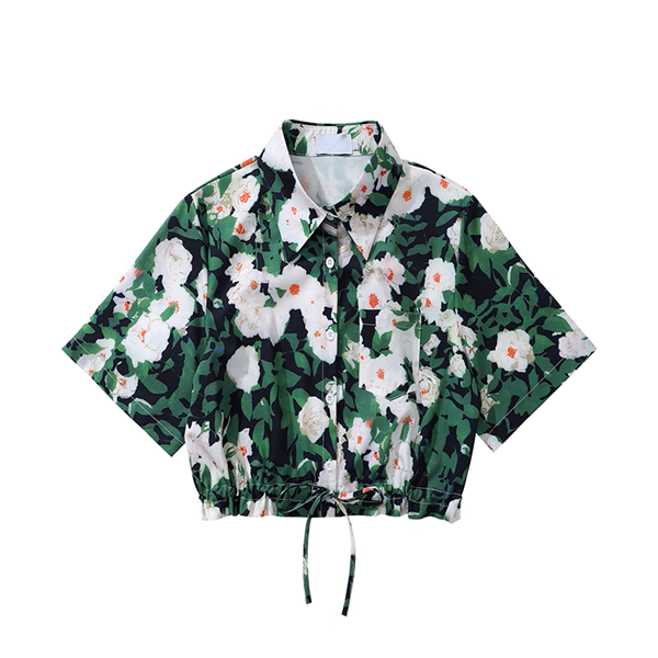 フローラルクロップドシャツ《Z00912》