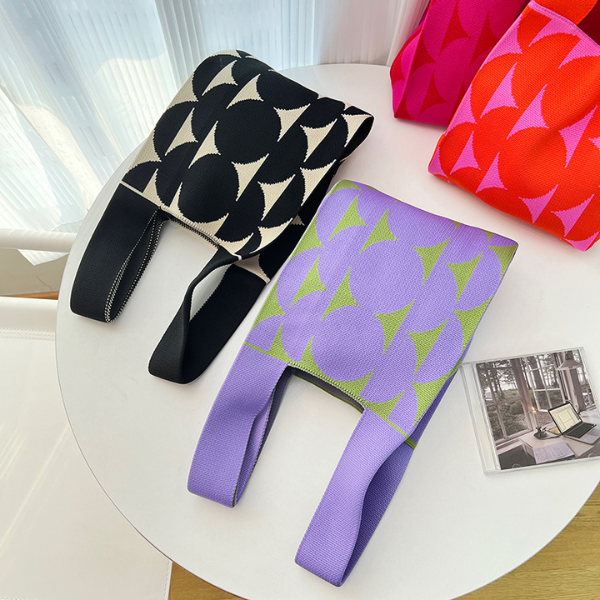 【4color】ビッグドットニットバッグX-491