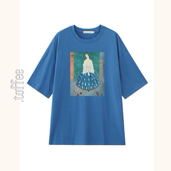 【8color】オーバーサイズドロップショルダープリントTシャツ《Z00994》