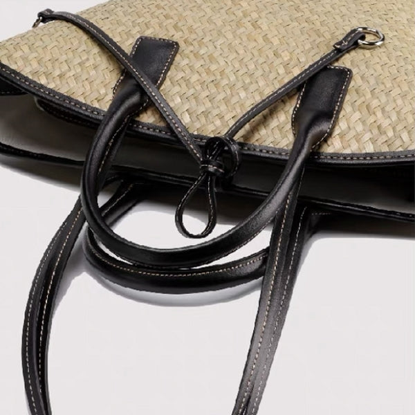 天然ラフィアショルダートートバッグ  su0044