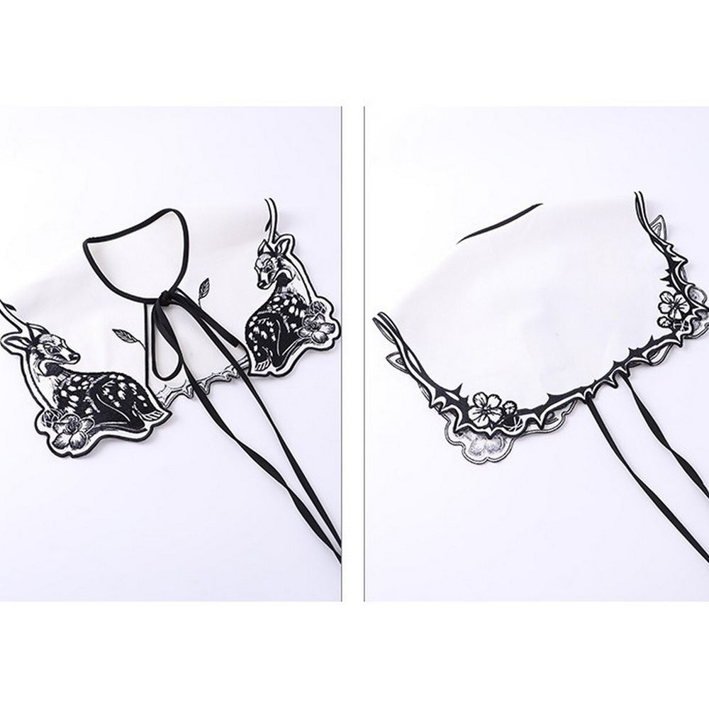 月明かりのバンビが佇む:深い森の中のオリエンタルカウボーイブラウス C0187