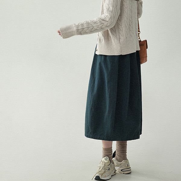 【2color】ワイドレッグコットンミディスカート Z00250