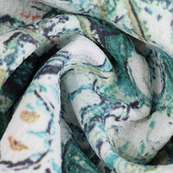 レースと油絵風プリント入りロングスカート Z00258