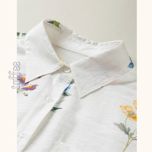 【2color】花柄プリントルーズシャツ《Z00932》