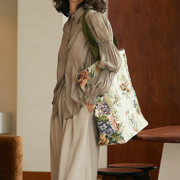 ティアードパフスリーブシャツ AU-414