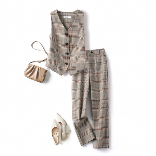 【3color】アーガイルチェックセットアップ w-136