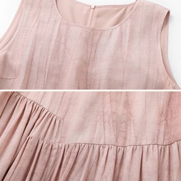 くすみピンクのノースリーブワンピース《Z01044》