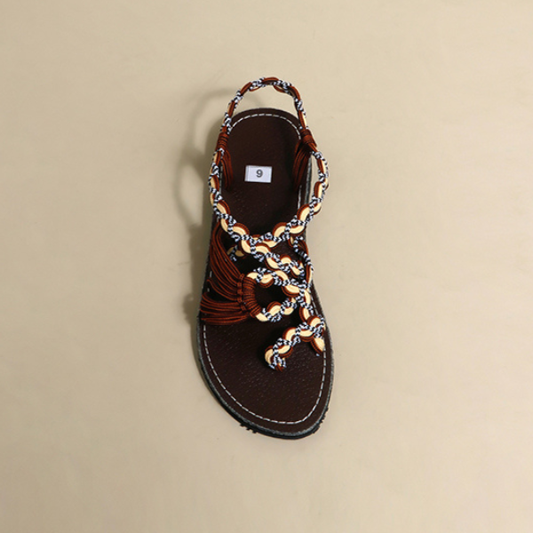 カラフル手織りフラットサンダル Z00211