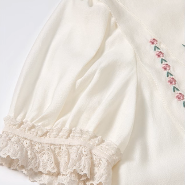 ノスタルジック花刺繍ブラウス《Z01057》