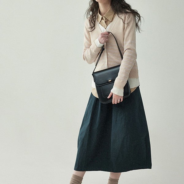 【2color】ワイドレッグコットンミディスカート Z00250