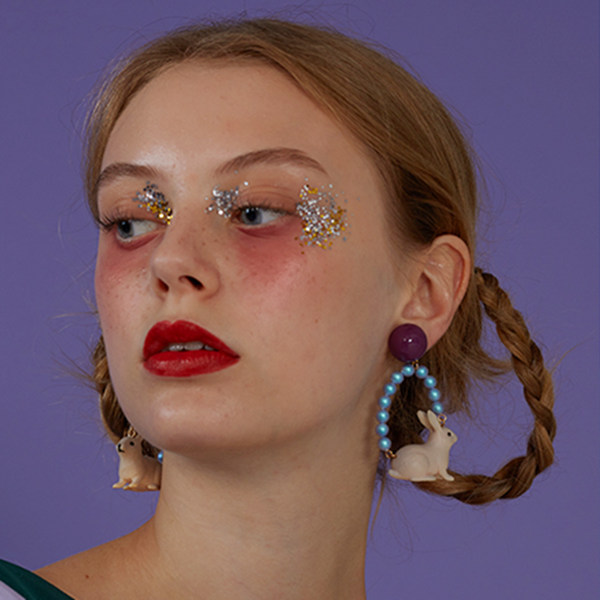 【2pattern】ラビットモチーフフープイヤーアクセサリー 《Z00795》