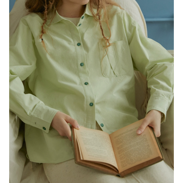 【2color】 コットン100%コントラストボタンシャツ Z00070